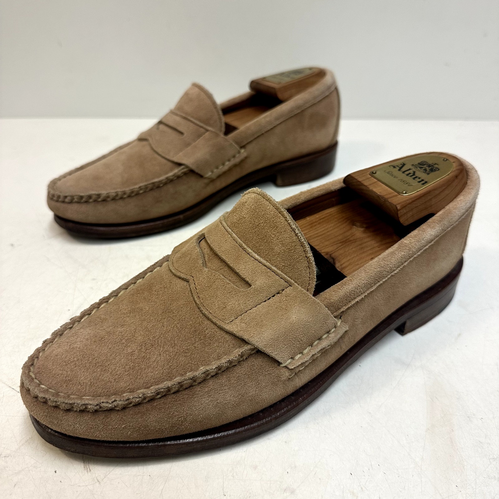 Euc Rancourt & Co. X Cole Haan Tan Suede Pinch Penny Loafer Moc Maine Usa 8.5 D — image 5 of 8